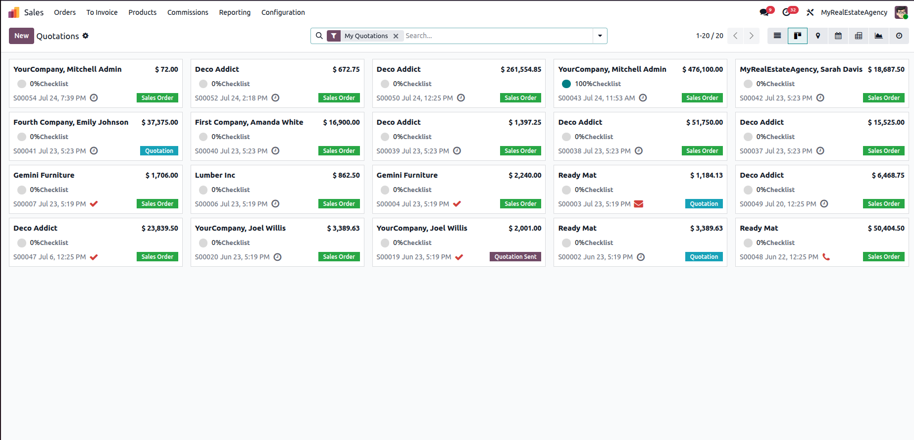Odoo sales and booking sample