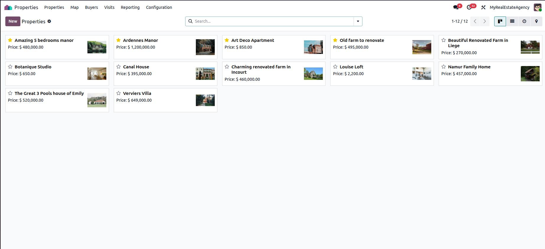Odoo 19 unit availability screenshot