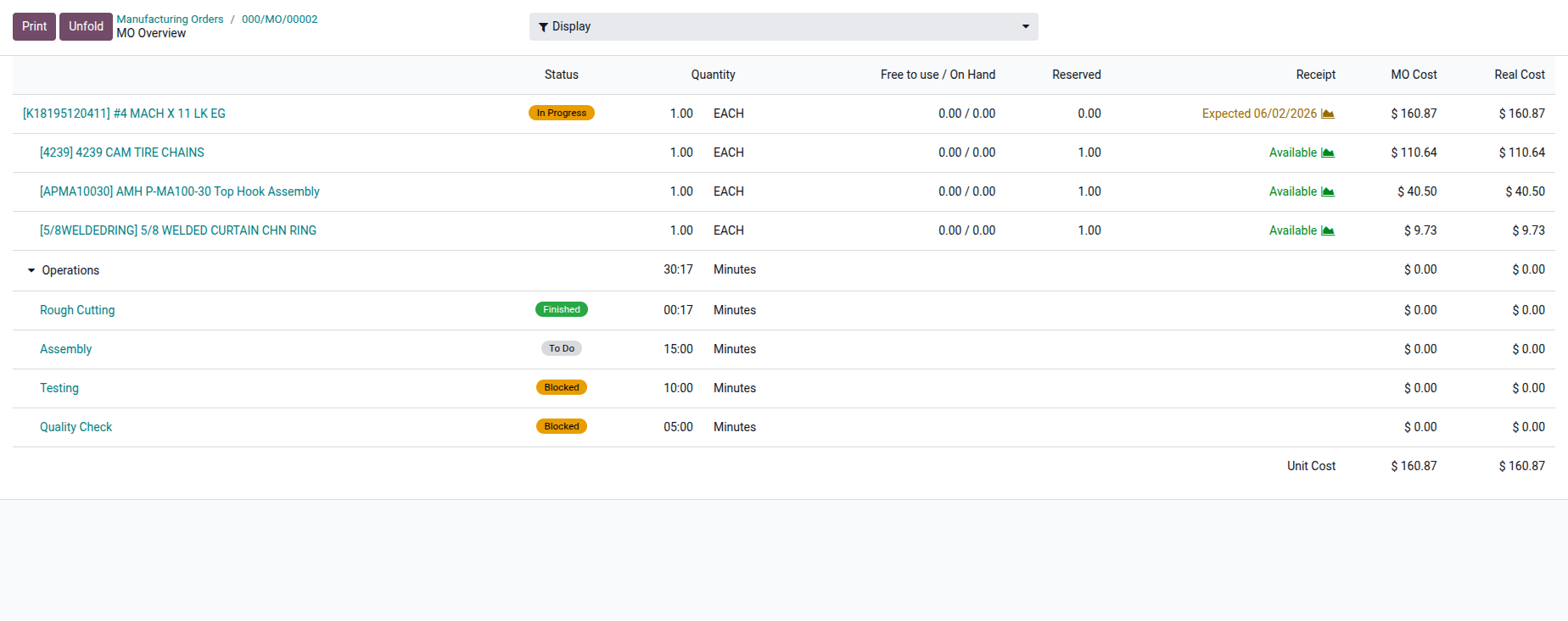 Manufacturing & Traceability