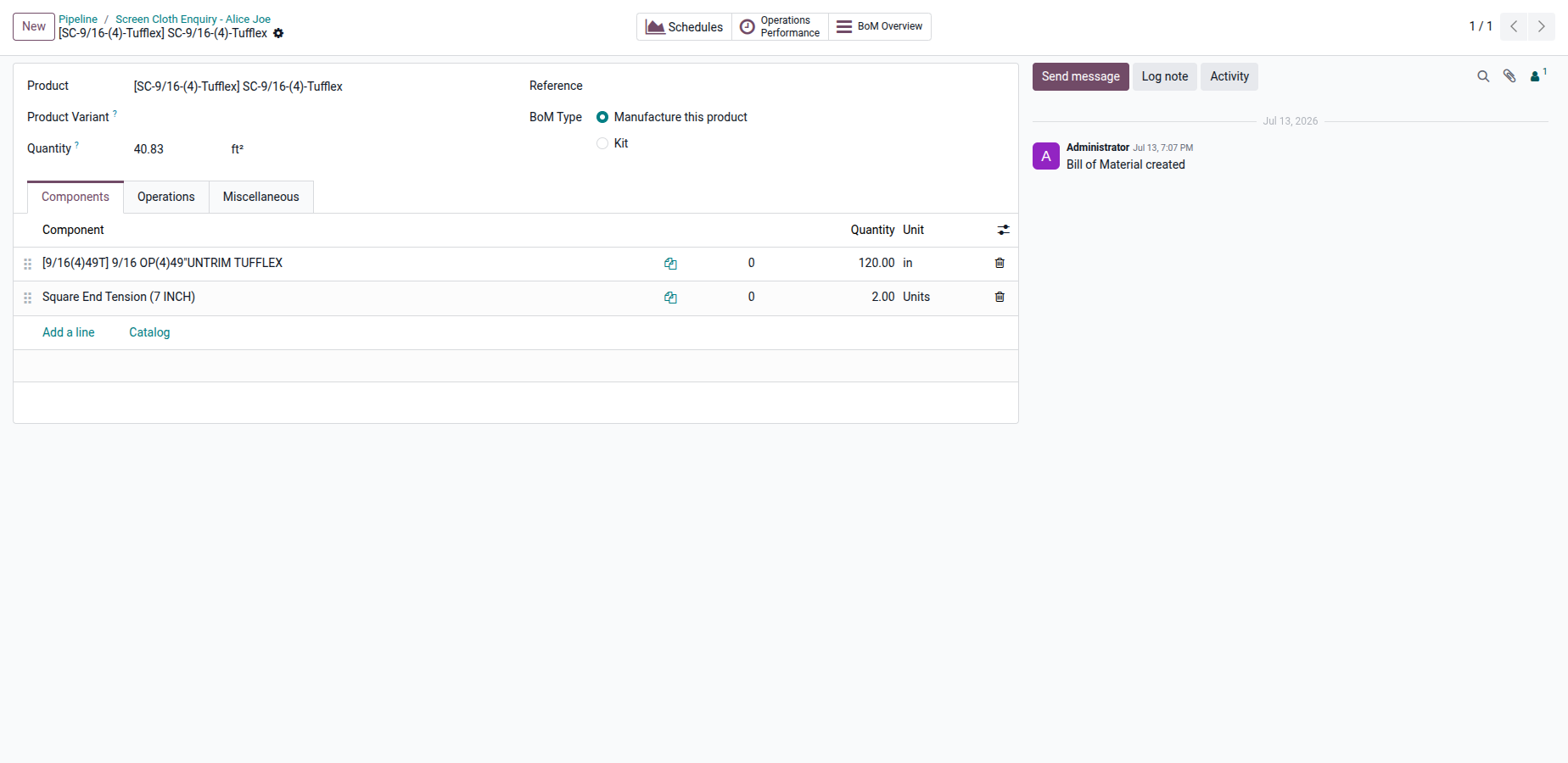 Dynamic Product, BoM & Material Control