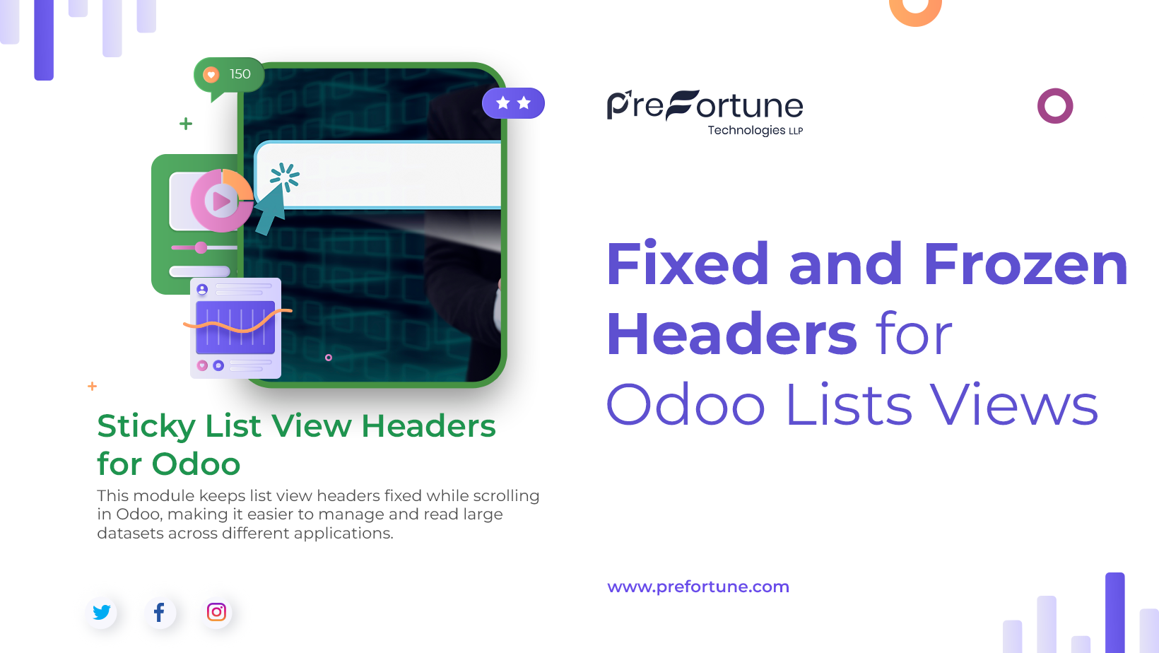 Fixed and Frozen Headers for Odoo Lists Views